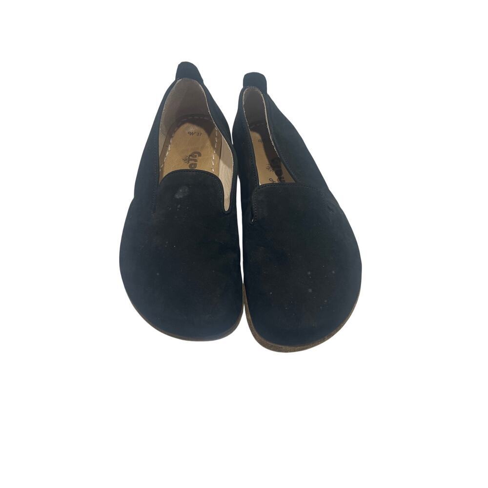 Groundz Handmade Black Leather Slip-On Loafers – Minimalist Flats size 37 euro - Picture 2 of 5
